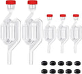 5Pack Fermentation Airlock,Twin Bubble Fermenting Improved High Transparency S Shape with 10pcs Grommets Drilled