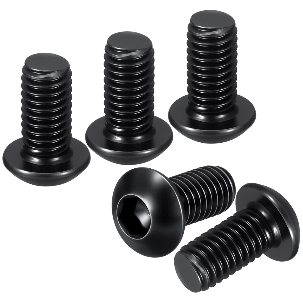 DTGN 100Pcs M6-1x12 Button Head Socket Cap Screw Carbon Steel Black Oxide