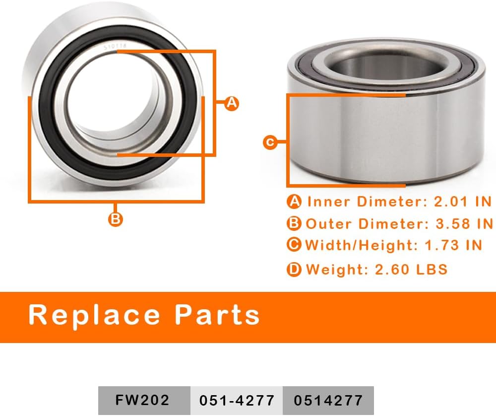 2Pcs 510118 Front Wheel Bearing Assembly Compatible with 2013-2020 Honda Accord, 2016-2017 Acura RLX, 2015-2019 Acura TLX Sport Hybrid SH-AWD Model