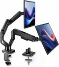 Dual Monitor Arm Desk Mount – Adjustable Gas Spring Monitor Stand for 13”–34” Screens, Full Motion Swivel, Tilt &