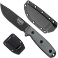 4P Survival Knife - Field Tested Fixed Blade Knife with Molded Polymer Sheath & Clip Plate, Full Tang, Plain Edge