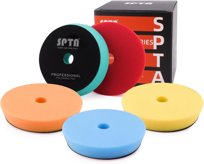 Buffing Polishing Pads, 5'' Orbital Buffer Pads Hook and Loop Buffing Pads, Foam Polish Pad 5 Grits From Coarse to