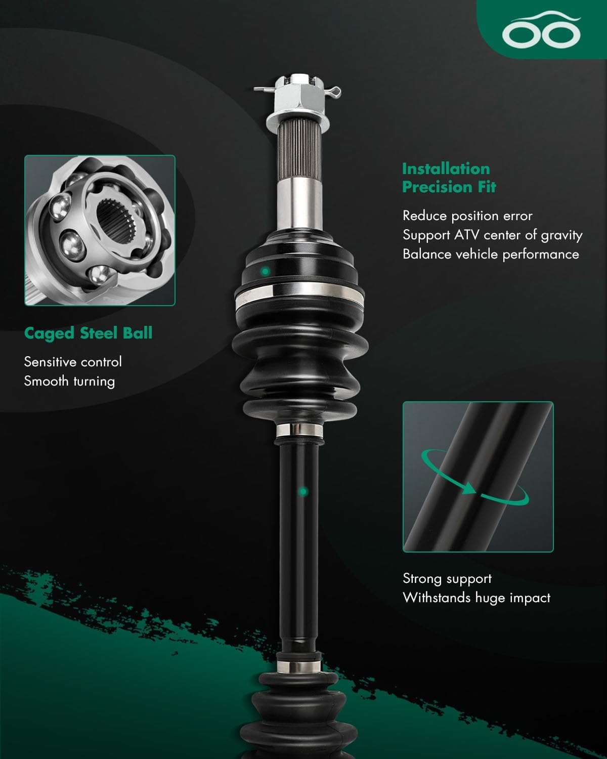 SCITOO CV Axle Shaft Assembly fits for Suzuki King Quad 450 500 700 750 Rear Left Right 64901-31G41