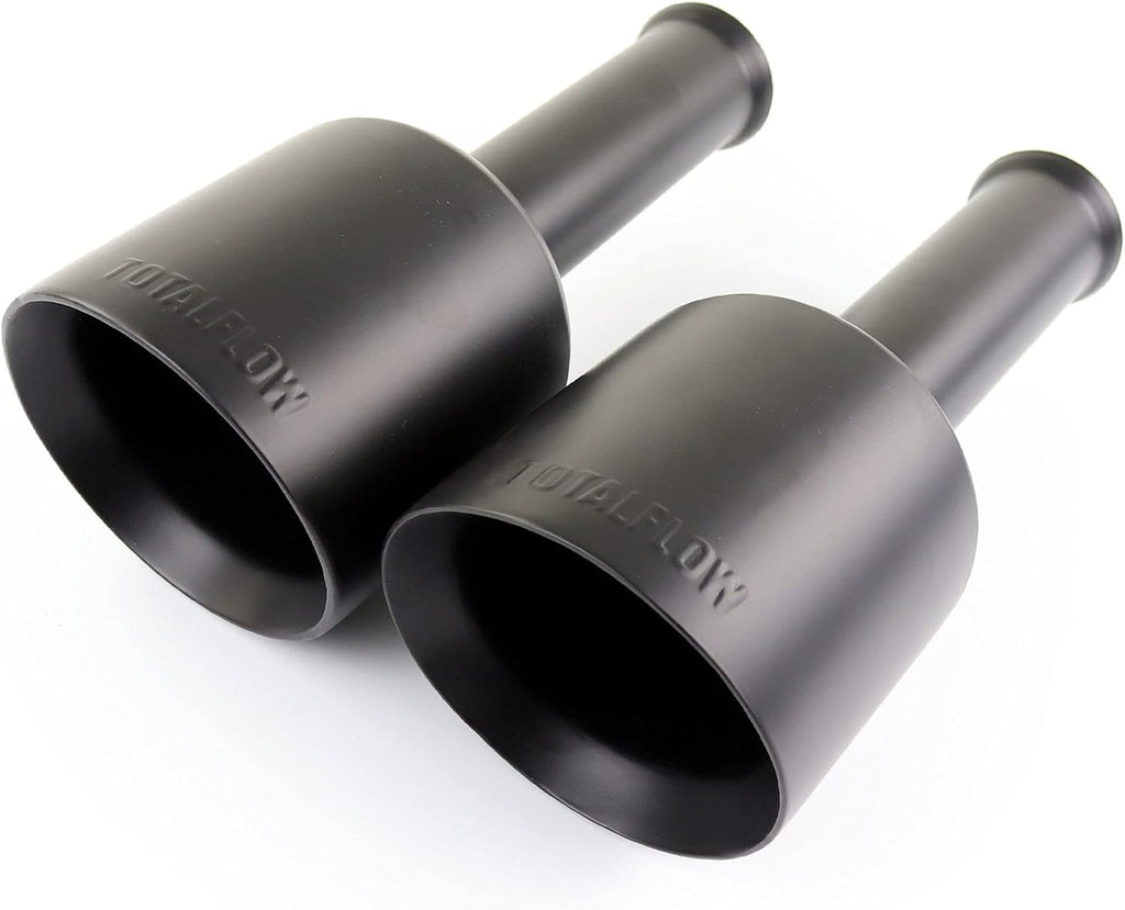 TOTALFLOW 2191B Ram 1500 Exhaust Tips - 5 Inch Black Stainless Steel | Double Wall Angle Cut | Direct Fit for 2009-2018 Ram 1500 with Factory Dual Exhaust | Clamp-On Installation | Set of 2