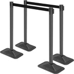 4-Pack Crowd Control Stanchion Set with 10Ft Retractable Belt