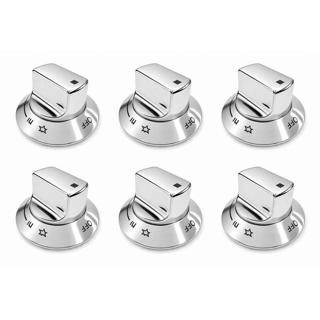 6 Pcs 318242275 Burner Control Knob for Electrolux Gas Cooktop Fits E30DF74TPSA E30GF74TPSA E36DF76TPSA E36GC76PPS E30GF74TPB Match Parts 3513943 AP5809411 PS9495232 EAP9495232