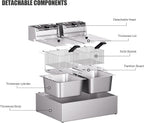 20.7Qt Deep Fryer, 3400W Electric Countertop Fryer with 2 x 6.35 QT Basket