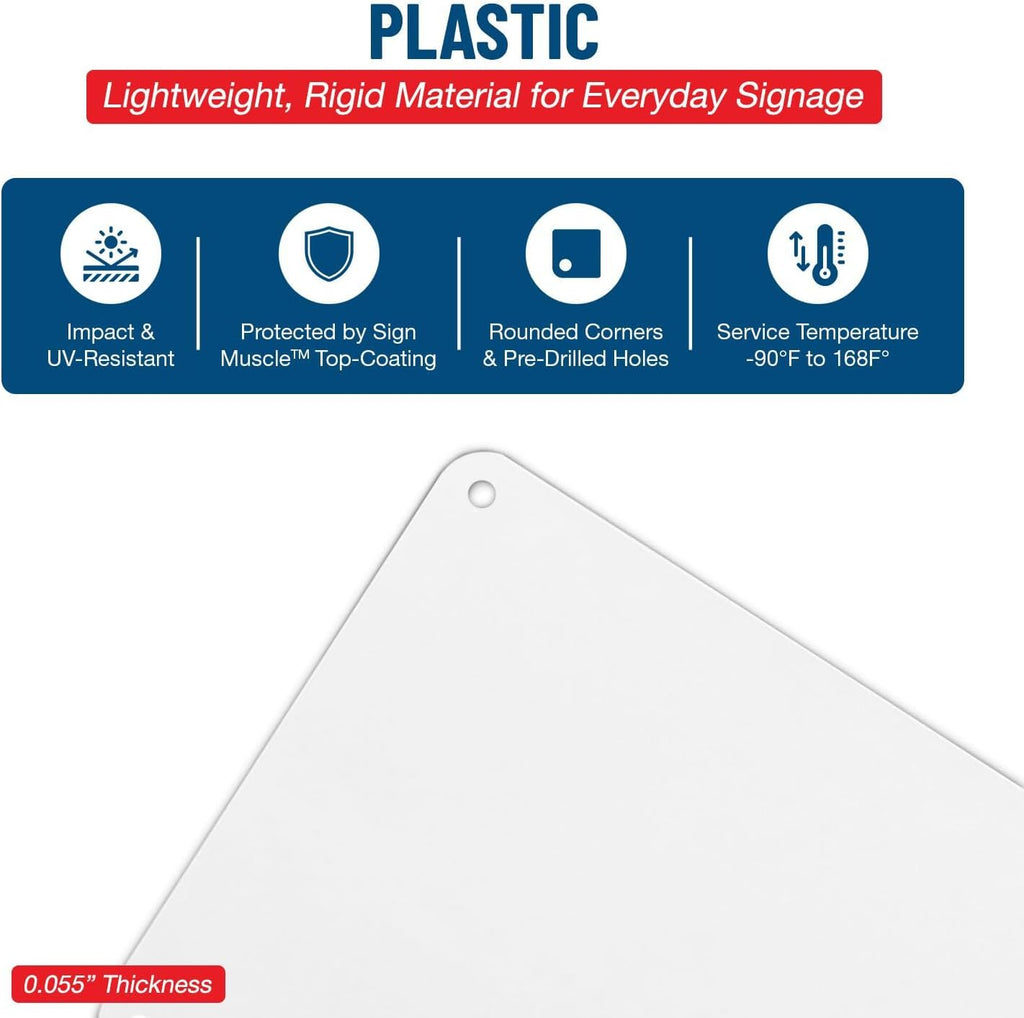 Vertical Do Not Stack Above This Line Sign, 10x7 in. Plastic for Industrial Notices