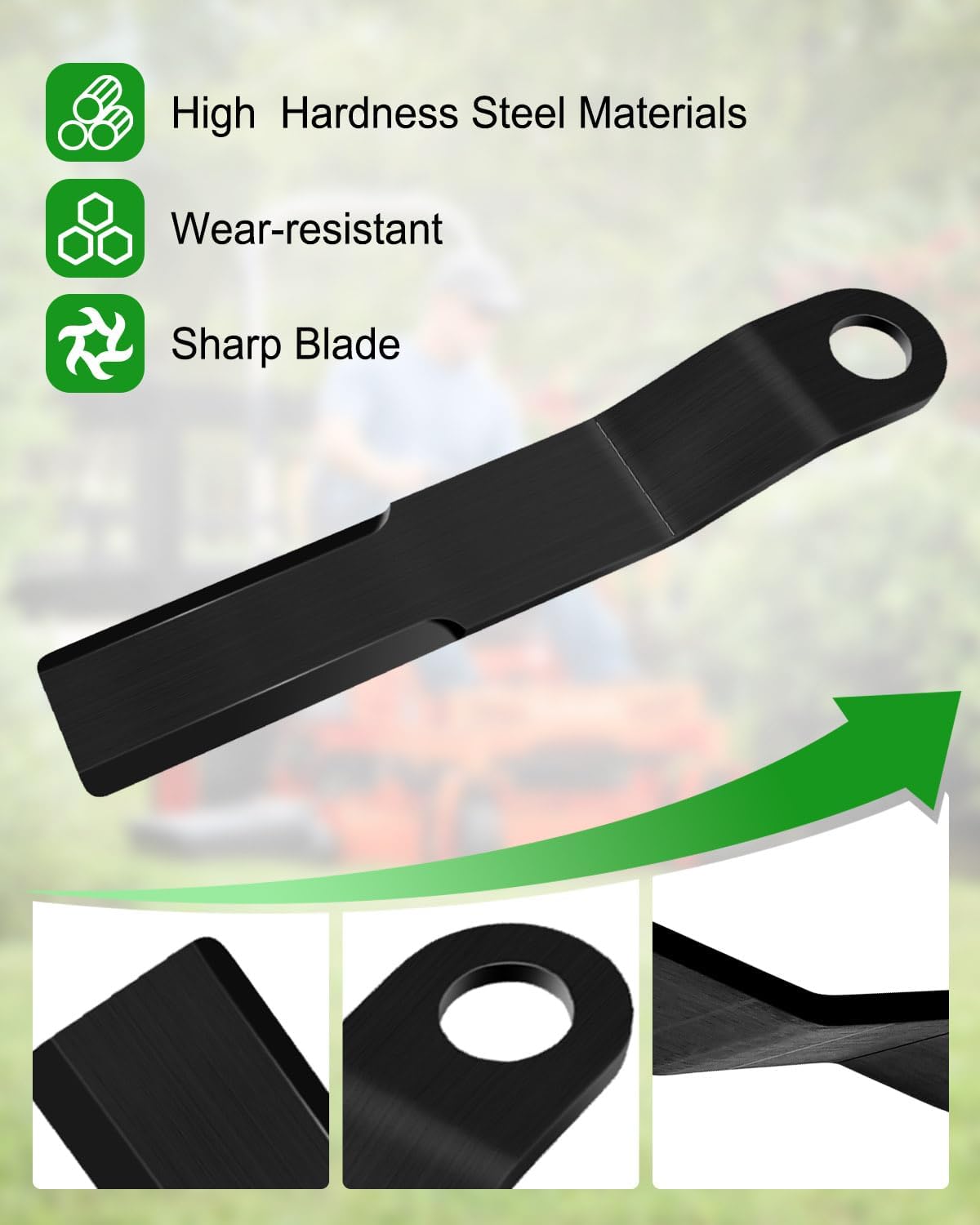 Rotary Cutter Blades Fit for Bush Hog Kubota Bobcat CAT John Deere Case | 4 Pcs, Brush Hog Replacement Mower Blades