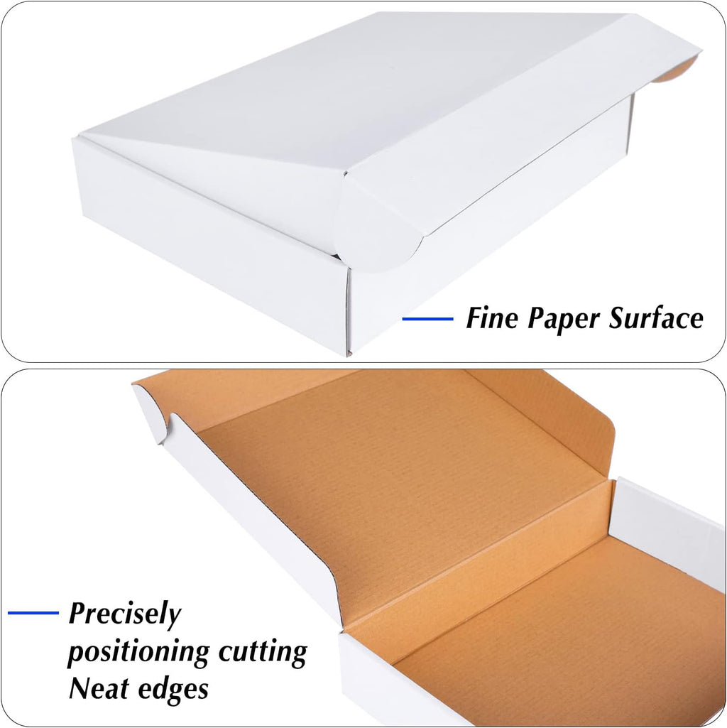 7x5x2 White Cardboard Boxes - 30 Pack Small Shipping Boxes for Business Mailing, Corrugated Packaging