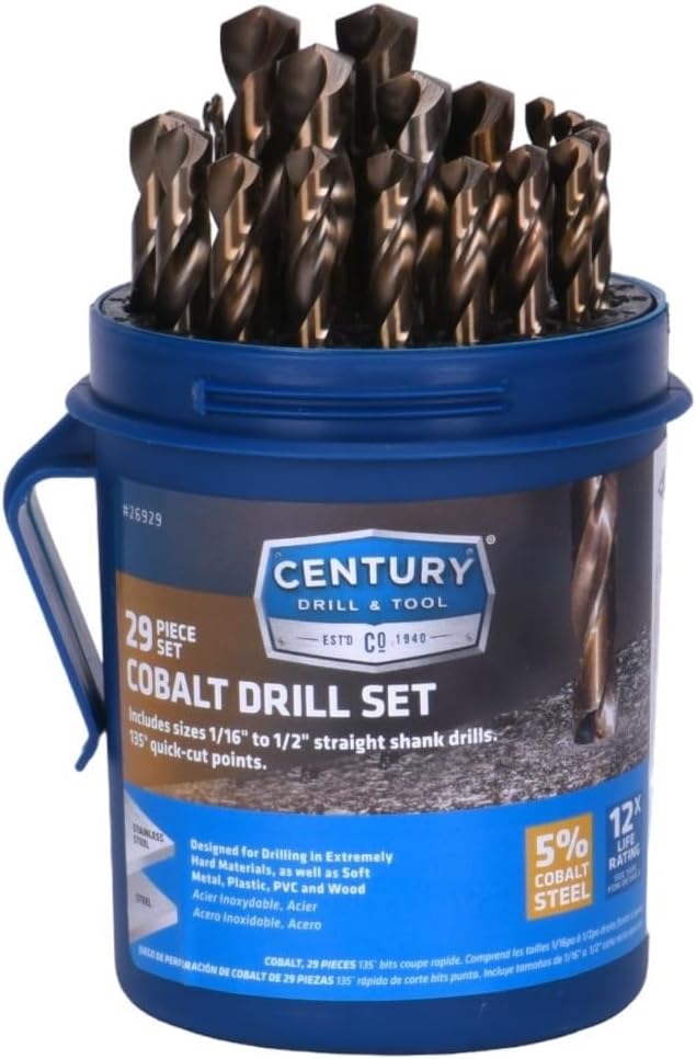 Century Drill & Tool 26929 Cobalt Drill Bit Set, 29 Piece