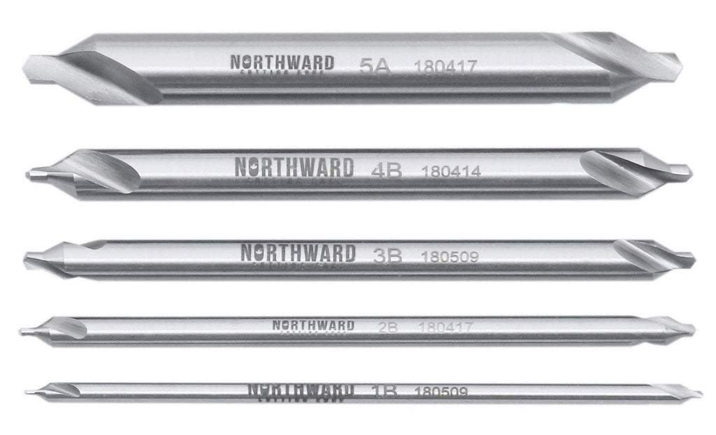 Accusize Long Center Drill Set, #1-#5, 3/64"-3/16", 5-Pc, M2 HSS, 3560-1001