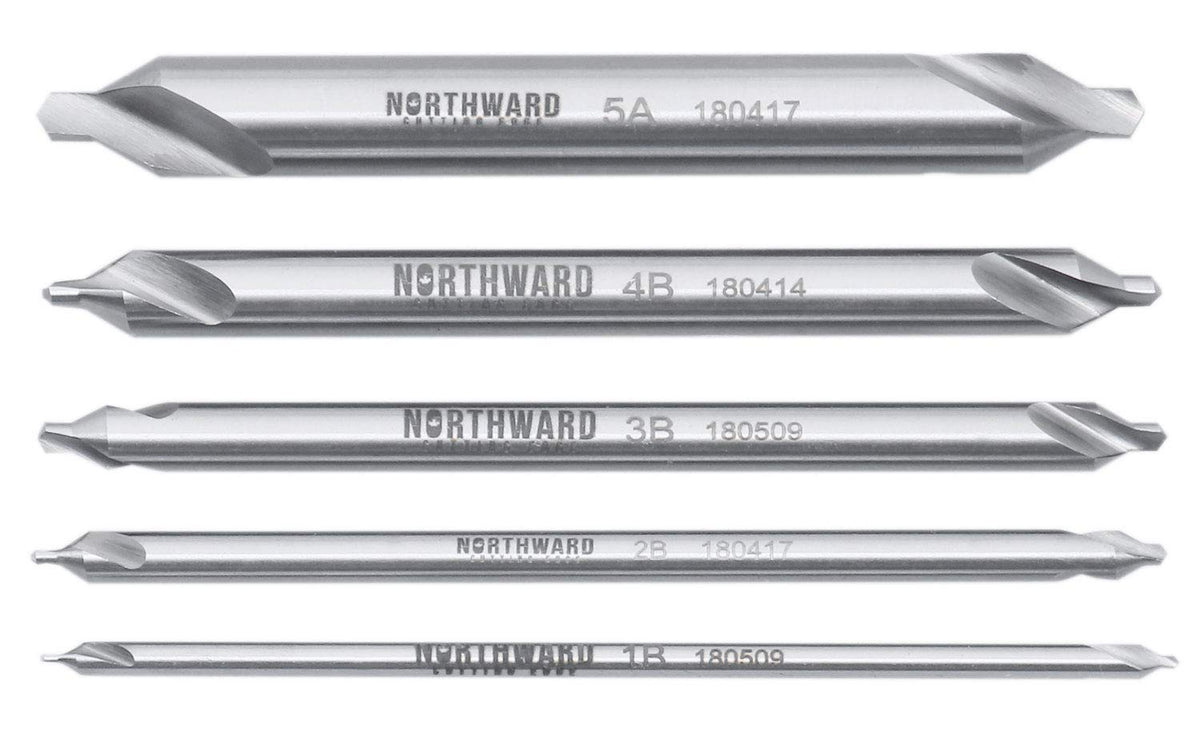 Accusize Long Center Drill Set, #1-#5, 3/64"-3/16", 5-Pc, M2 HSS, 3560-1001