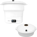 Portable Mini Washing Machine, Foldable Bucket Washer with Handle and Lid, Lightweight Compact Travel Washer for