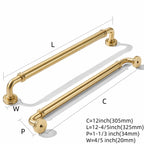 5 Pack 12 Inch Solid Zinc Alloy Brushed Gold Cabinet Pulls
