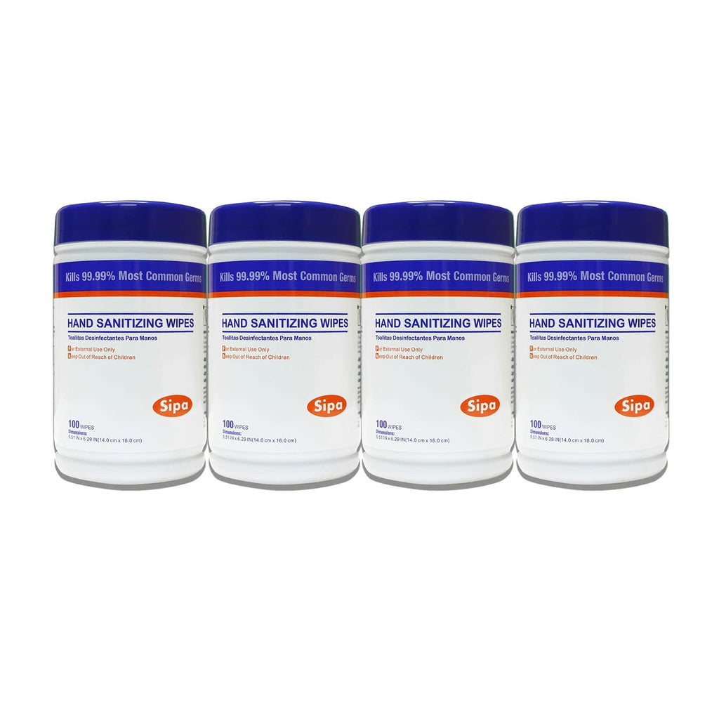 Hand Sanitizing Wipes 100 WIPES/CANISTER, Soft Textured Wipes, Fresh Scented, (4 CANISTERS)