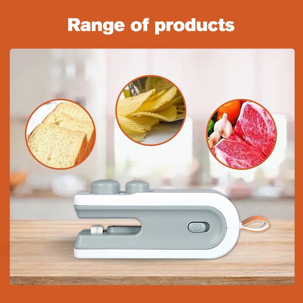 Mini Bag Sealer, 2026 New 2 in 1 Magnetic Food Sealer, USB Rechargeable Chip Bag Sealer Heat Seal Tool, Portable