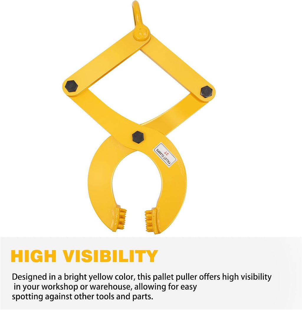 Pallet Puller,3T/6600 LBS Capacity Pallet Jack Puller,Heavy Duty Single Scissor Clamp for Forklift Chain,Pulling