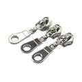 50PCS #5 Zipper Pulls for Nylon Coil Zippers, Shiny Silver