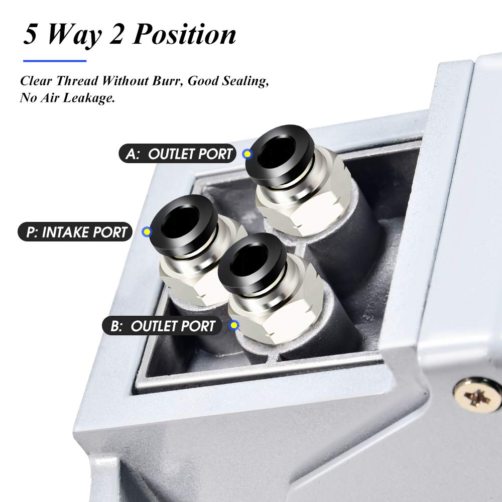 TAILONZ 1/4"NPT Pneumatic Foot Pedal Valve 5 Way 2 Position 4F210-08