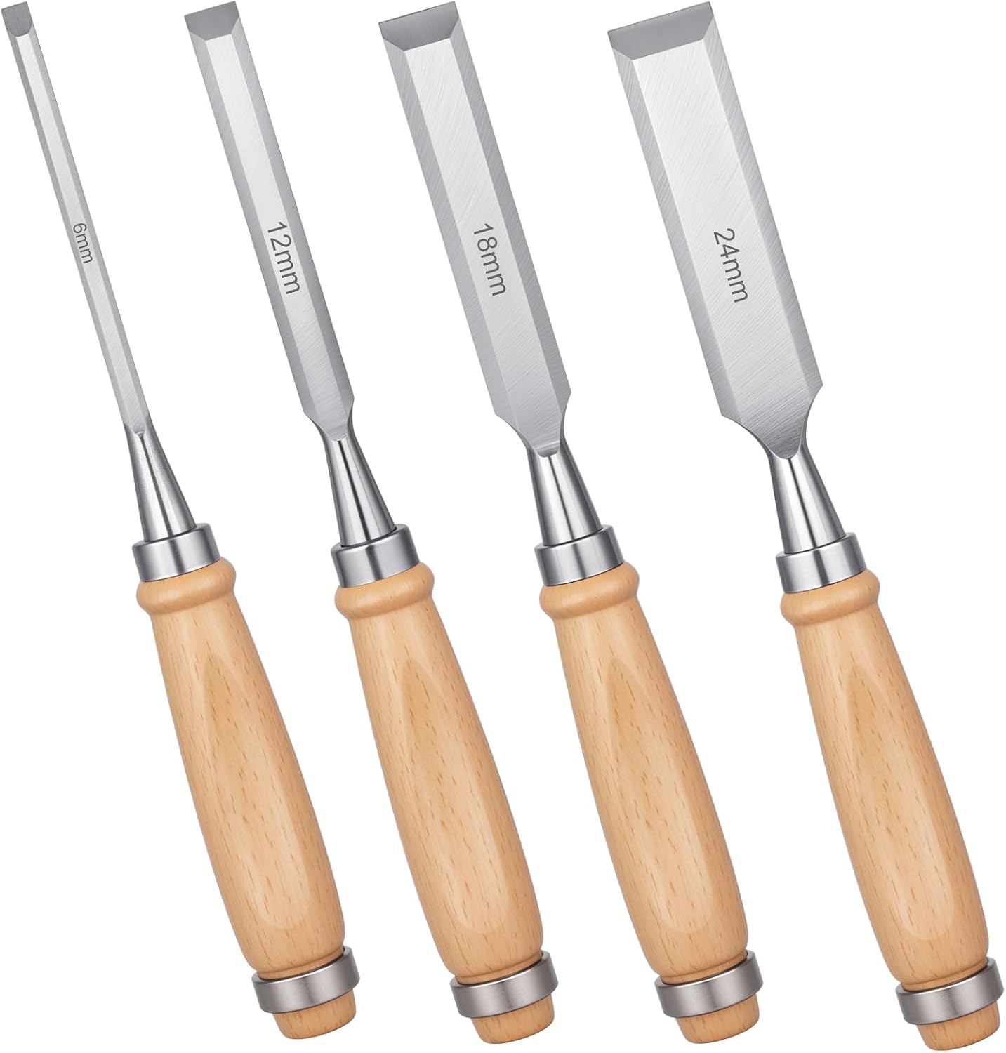 4 Piece Wood Chisel, Wood Woodworking Tools Set, Bevel Edge Chisels Sets | Wood Chisel Set Suitable for Mortising Can