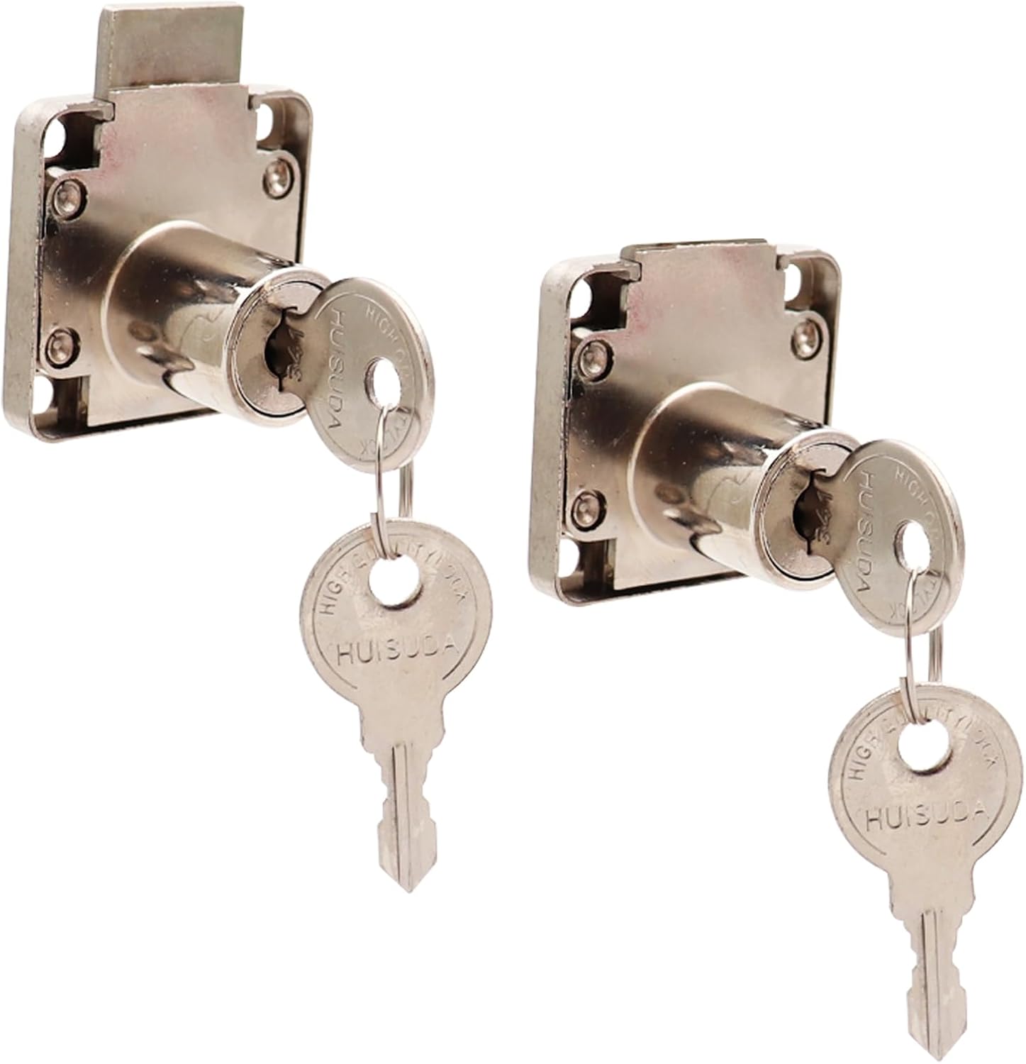 2 Packs Furniture Lock, Zinc Alloy Security Cabinet Locker Desk Cylinder Lock for Door Cabinet Mailbox Drawer