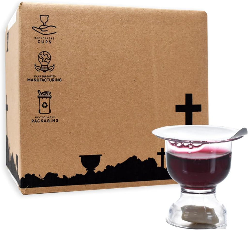 Chalice Prefilled Communion Cups 600 Count | Concord Grape Juice & Bread | Traditional, Easy-Open, Tray & Seatback