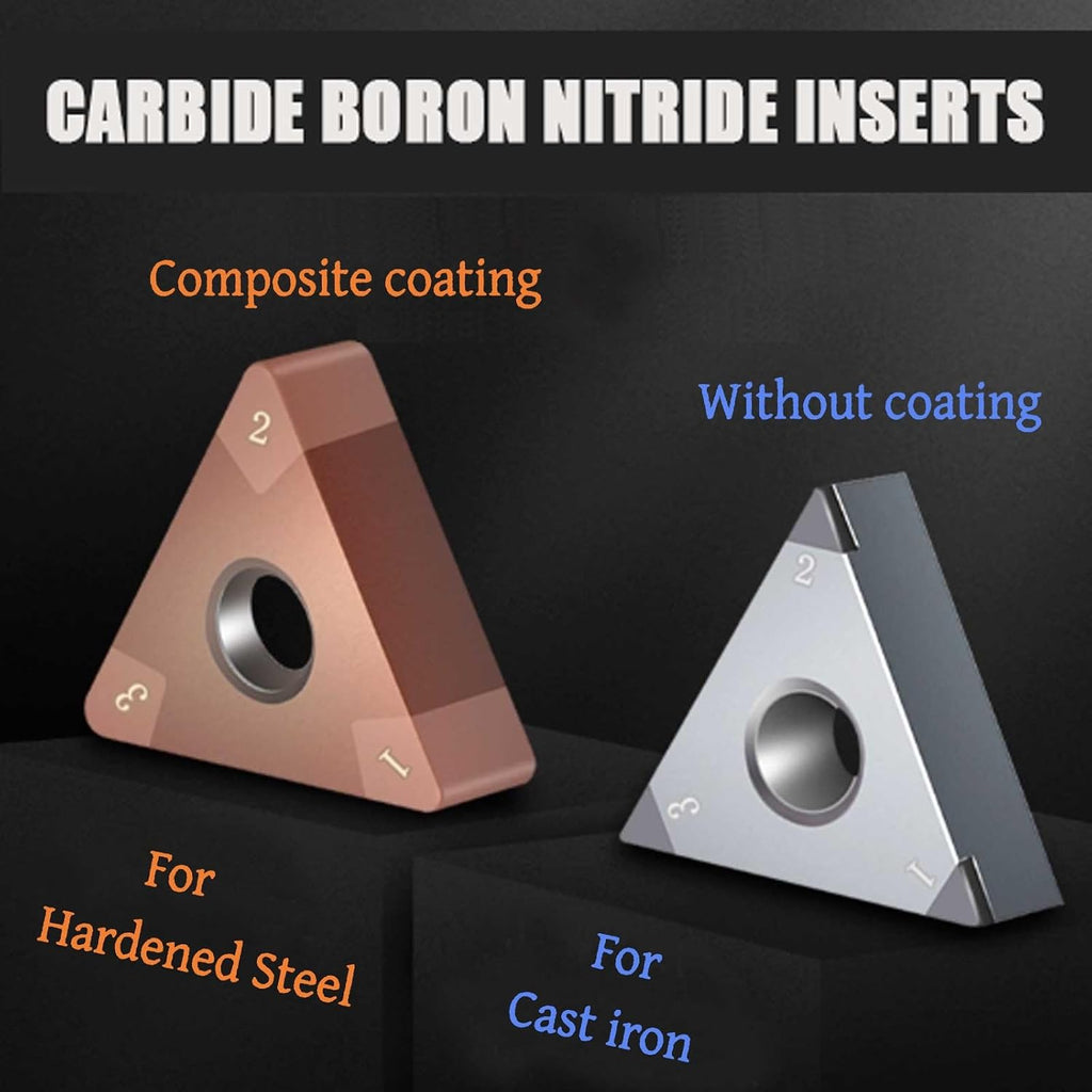 2pcs TNMG160408 CBN-6 Cubic Boron Nitride Composite Coated Inserts