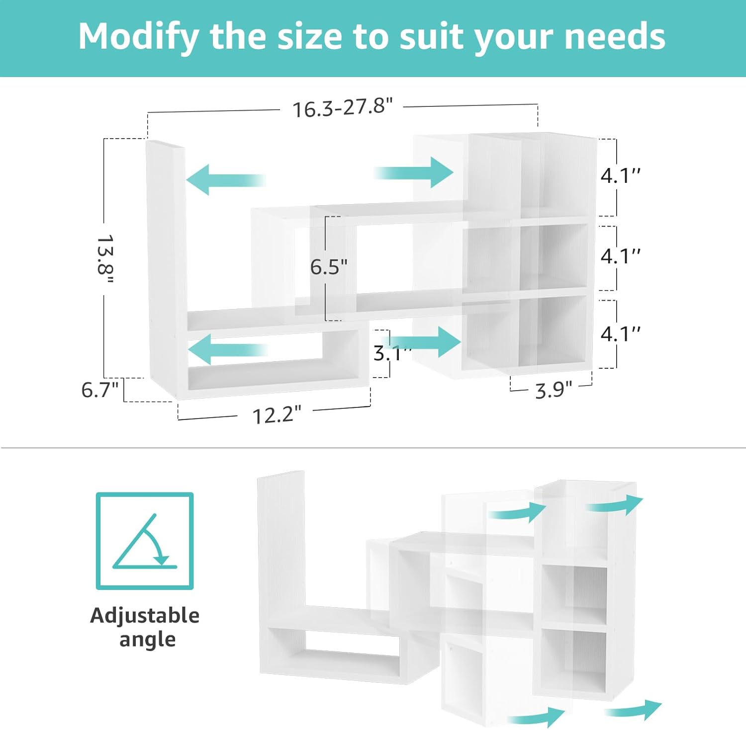 Desk Shelves Desktop Organizer Shlef - White Office Organization for Top of Desk Organizers and Accessories Corner
