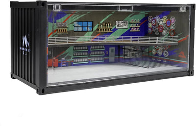 1/64 Scale Display Case with LED Light–Container Box Style Garage Diorama | Compatible with Hot Wheels Matchbox Mini