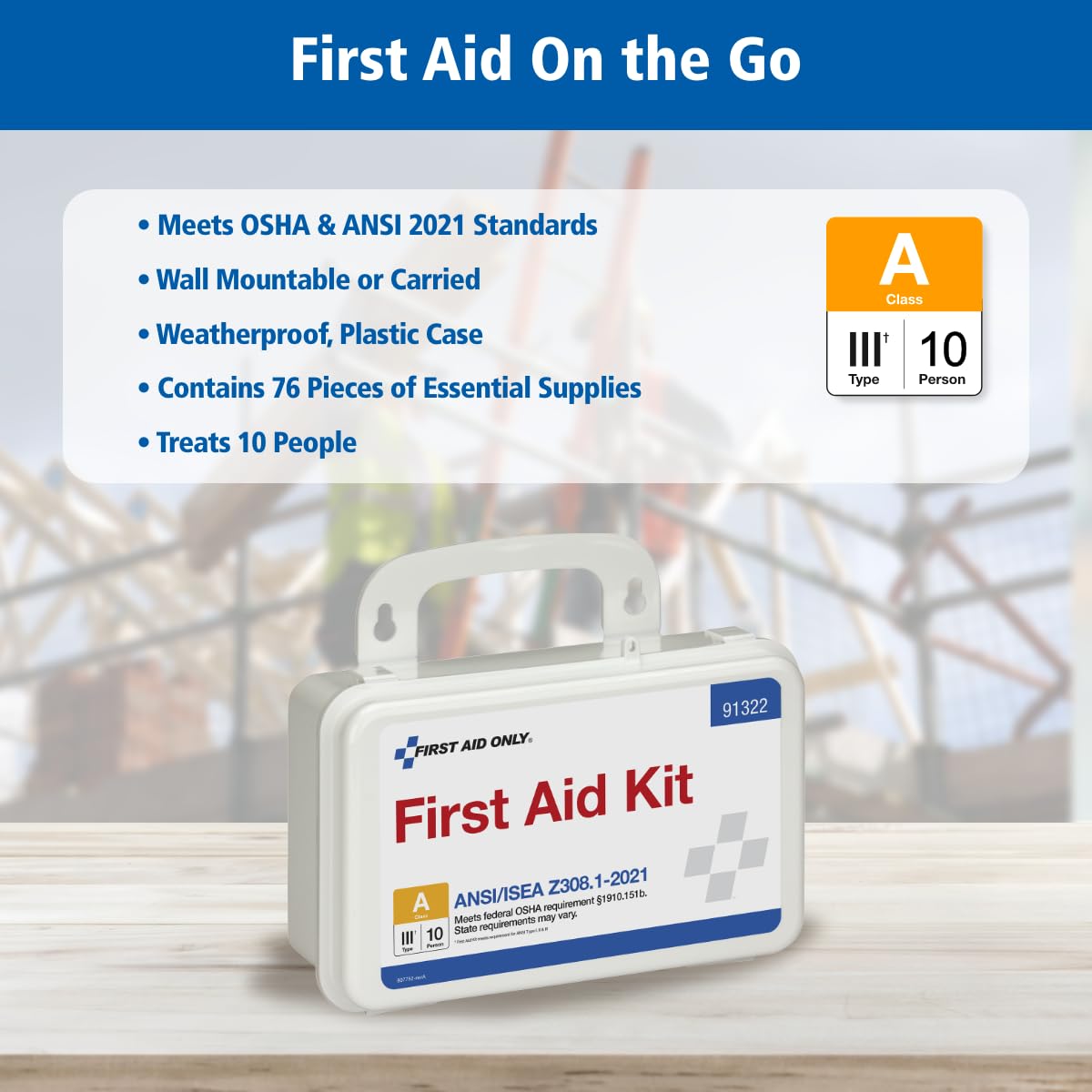 10-Person ANSI Class A First Aid Kit for Offices