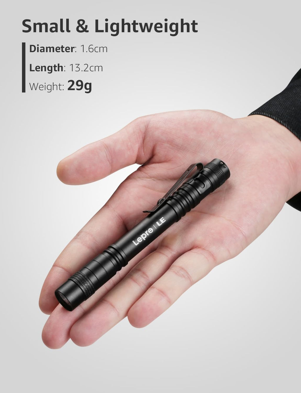 LE LED Pen Flashlights, Lightweight, Mini, Waterproof Pocket Flashlight with Clip, 2 Pack Small Flashlights for