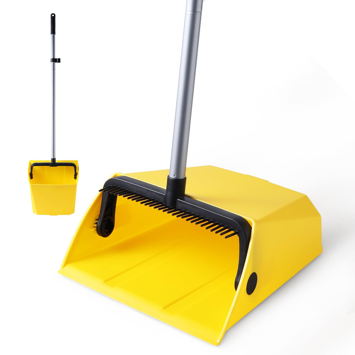 Large Commercial Dustpan with Comb, Upright Heavy Duty Dust Pan
