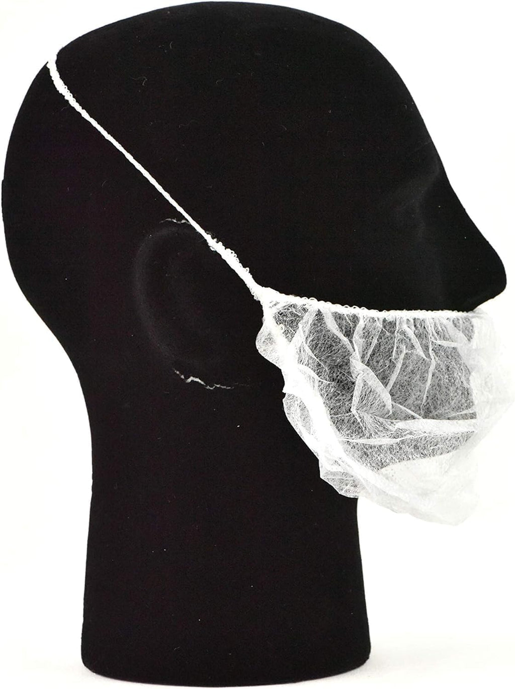 Disposable Beard Nets, Elastic Band Beard Restraints, Latex-Free, Nonwoven Spunbond Polypropylene, Breathable &