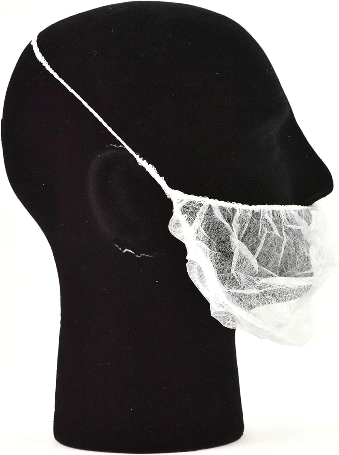 Disposable Beard Nets, Elastic Band Beard Restraints, Latex-Free, Nonwoven Spunbond Polypropylene, Breathable &