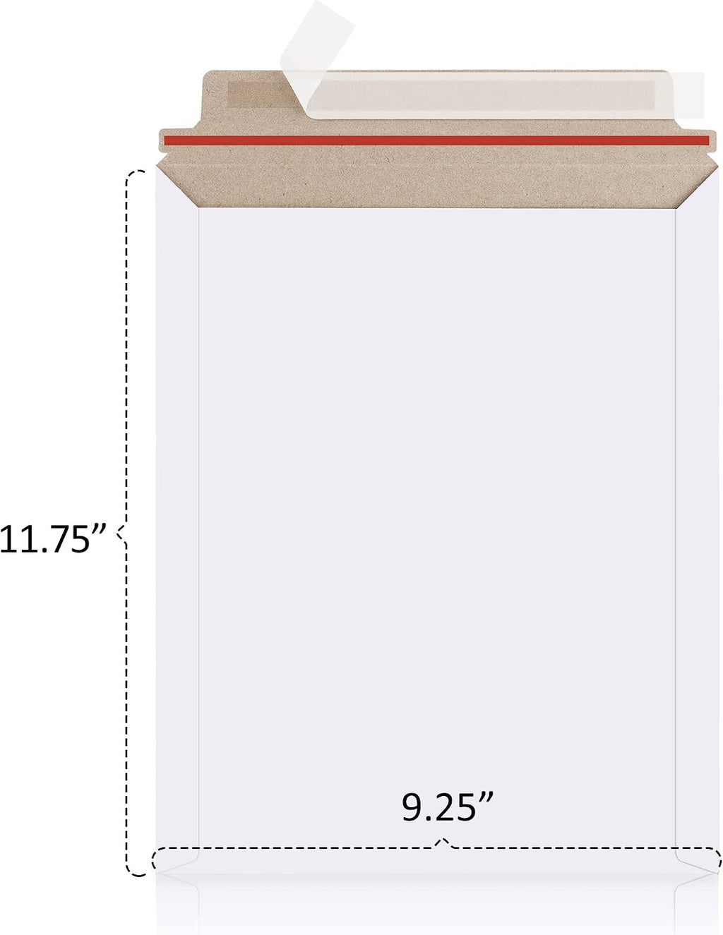 Photo Document Mailers 9.25x11.75 White Cardboard Envelopes 25 Pack Rigid Self Seal Mailing Envelopes, Stay Flat
