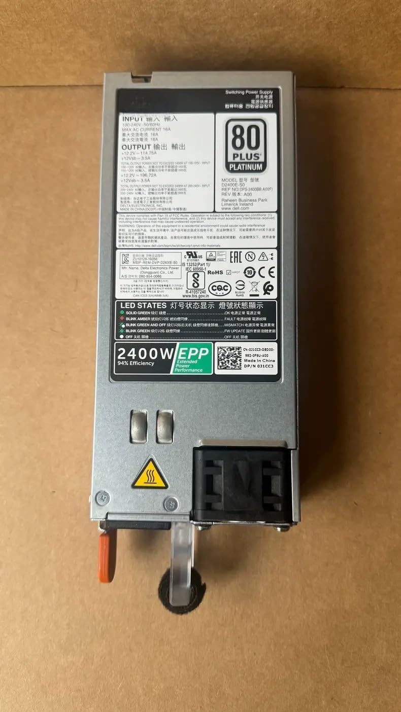 Power Supply for Dell PowerEdge R740/R740XD, 2400W, D2400E-S0