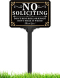 No Soliciting Sign for House with Stake - Adjustable Height - 12 x 8 Inch/37 Inch High - 50-mil Thick Aluminum -Metal