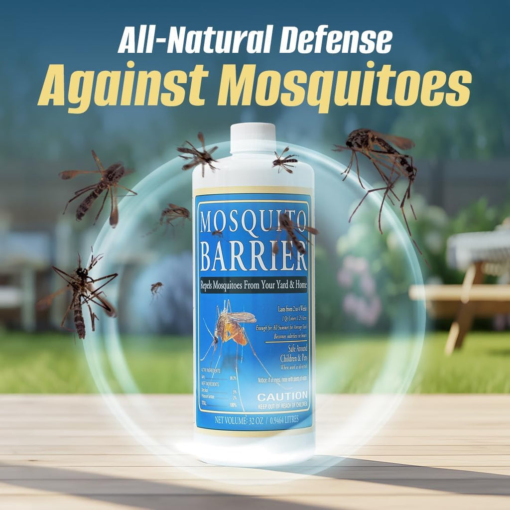 Liquid Garlic Spray Concentrate for Mosquitoes, 32 oz | Powerful garlic mosquito repellent for large yards