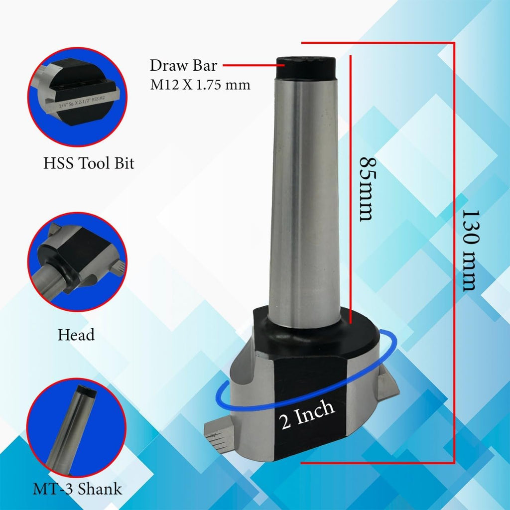 Fly Cutter with MT3 Shank & HSS Tool Bit