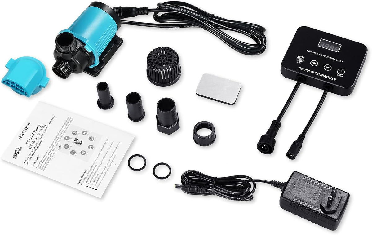 660GPH Aquarium Return pump with LCD display controller, DC 24V 25W aquarium pump for saltwater freshwater