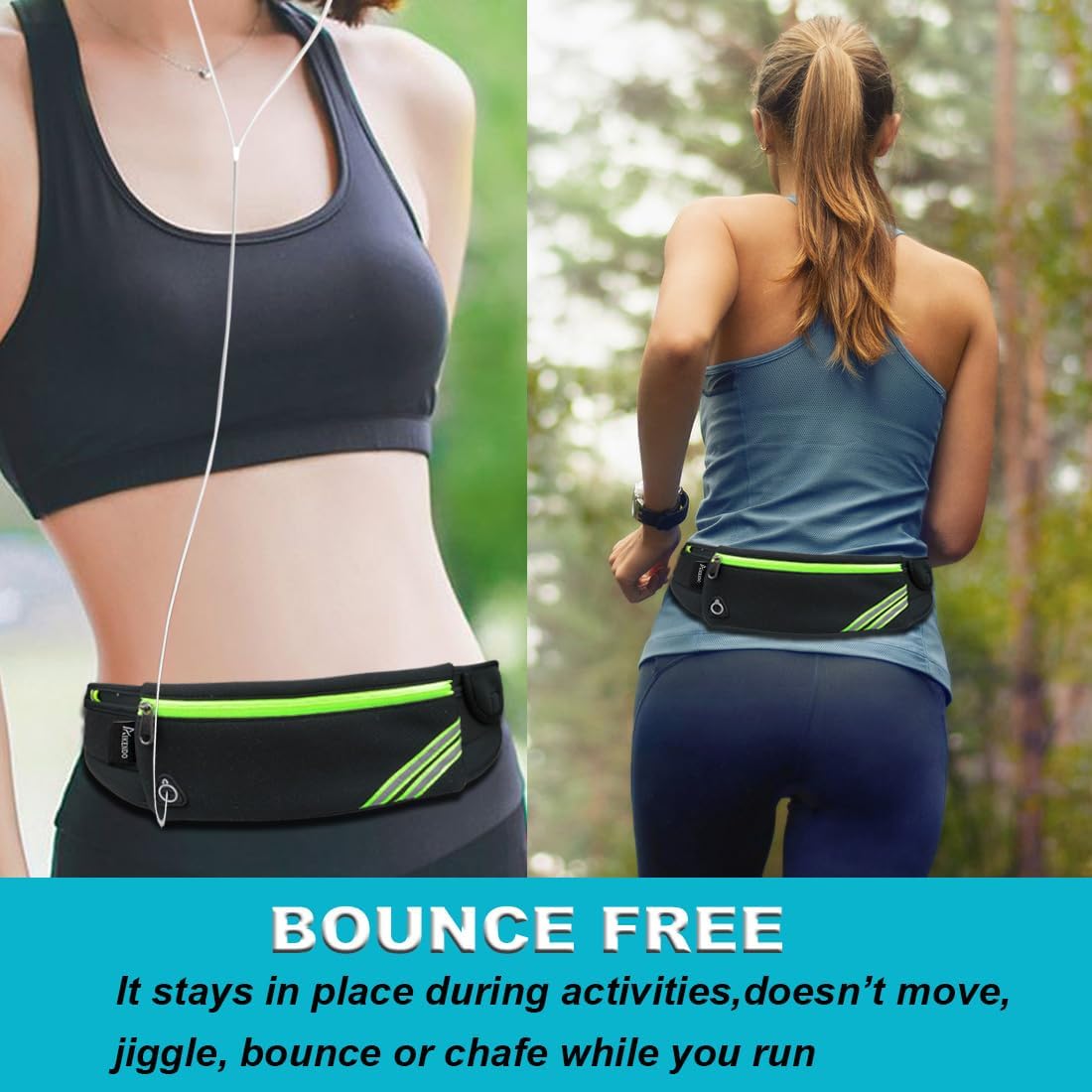 Slim Running Belt Fanny Pack Phone Holder Money Belt Women and Men | Waist Pack Bag for Hiking Cycling Workout