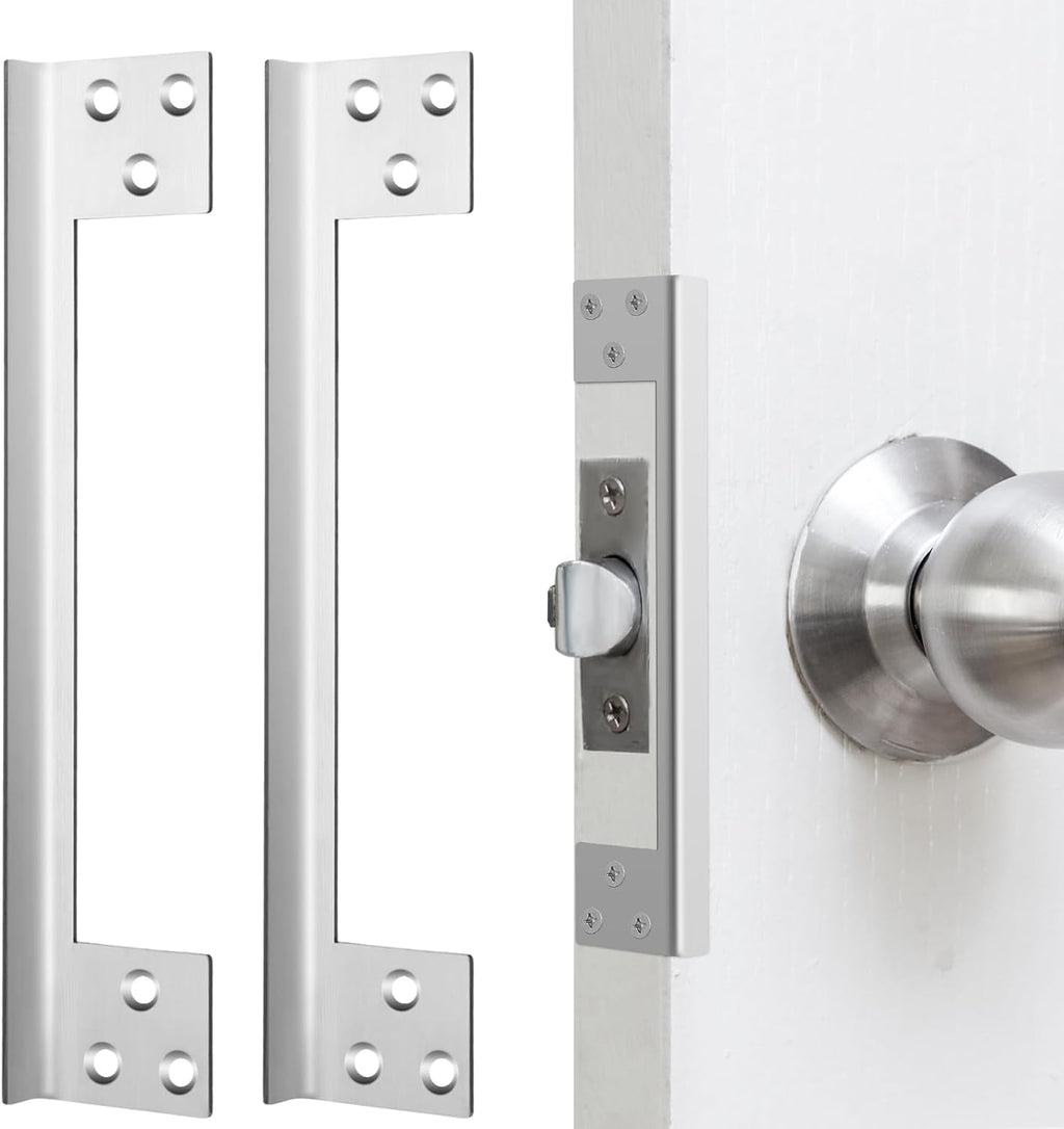 2 Pcs Door Latch Guard Plate 7 Inch Outswing Angle Latch Protector Shield L Shaped Security Reinforcement Striker