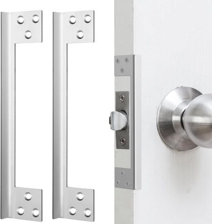 2 Pcs Door Latch Guard Plate 7 Inch Outswing Angle Latch Protector Shield L Shaped Security Reinforcement Striker