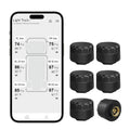 Wireless TPMS System with 6 External Sensors App for iOS Android | RV Tire Pressure Monitoring System, Bluetooth App