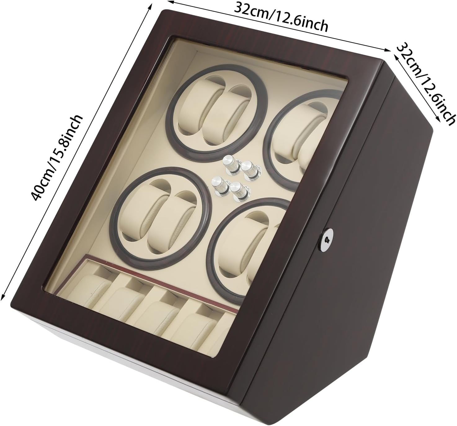 Professional 8+5 Watch Winder with 4 Custom Modes, Near Silent 10dB, LED Display Case | Automatic Watch Winder for