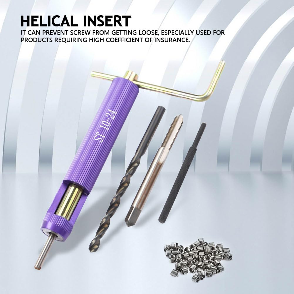 AUNMAS 10-24UNC Helical Inserts Kit with ST Tap and Tool,1.5D
