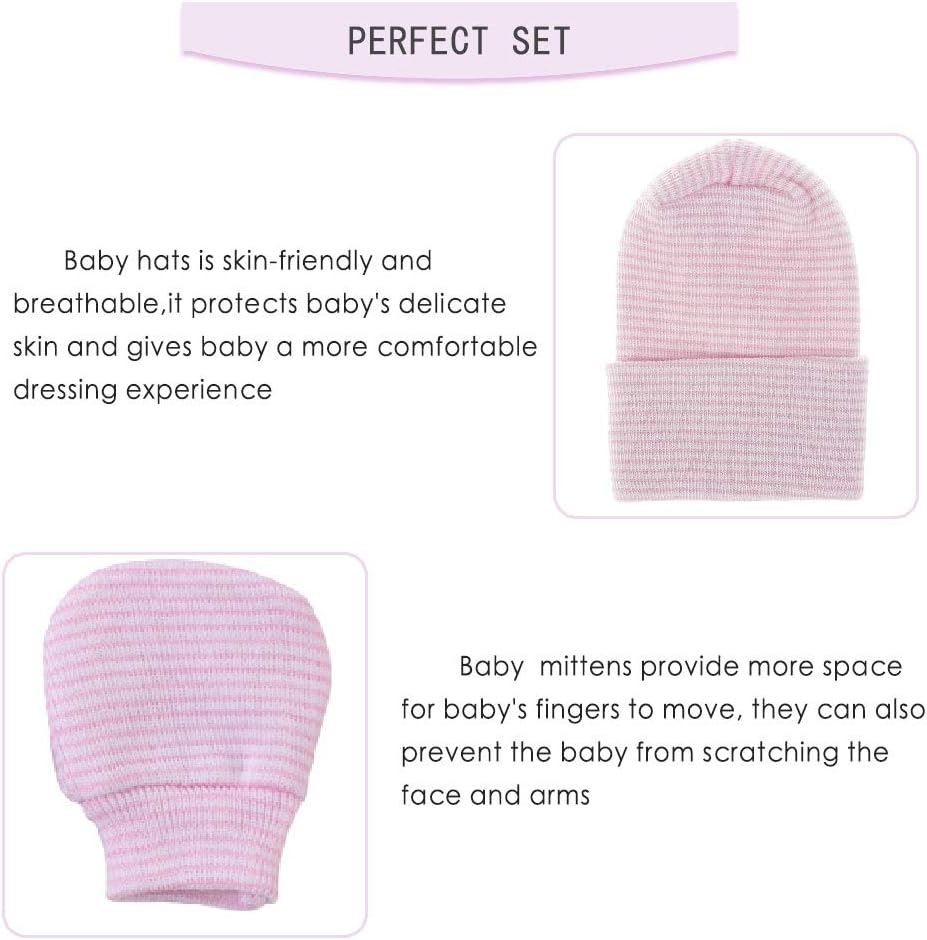 Newborn Hospital Hat Infant Baby Hat Caps with Bow Soft Cute Nursery Beanie Hat