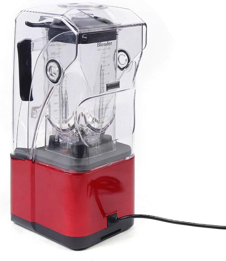 Soundproof Blender, 110V 2200W 2.2L Commercial Fruit Juice Smoothie Maker With Shield Quiet Sound Enclosure for