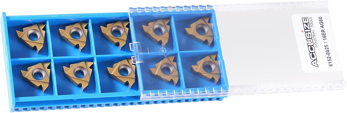 Accusize Carbide Threading Inserts, 16ER AG60 TiN, 2652-0025